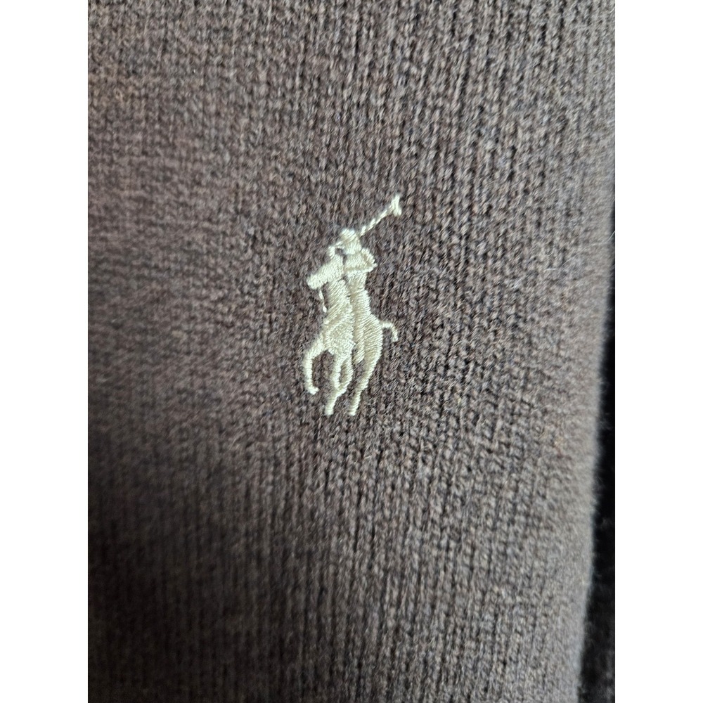 Polo Ralph Lauren Men's Vintage Long Sleeve Lambswool Knit Sweater Brown 2XL - Picture 5 of 7